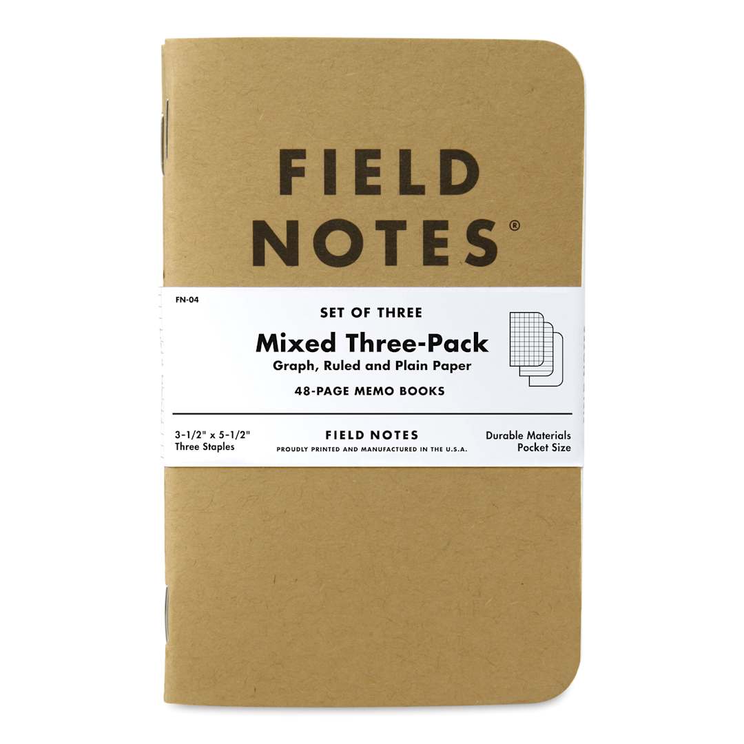 Open in modal - Field Notes Original Kraft 3-Pack Notebooks - Mixed, 3-1/2" x 5-1/2", 48 Pages, front cover