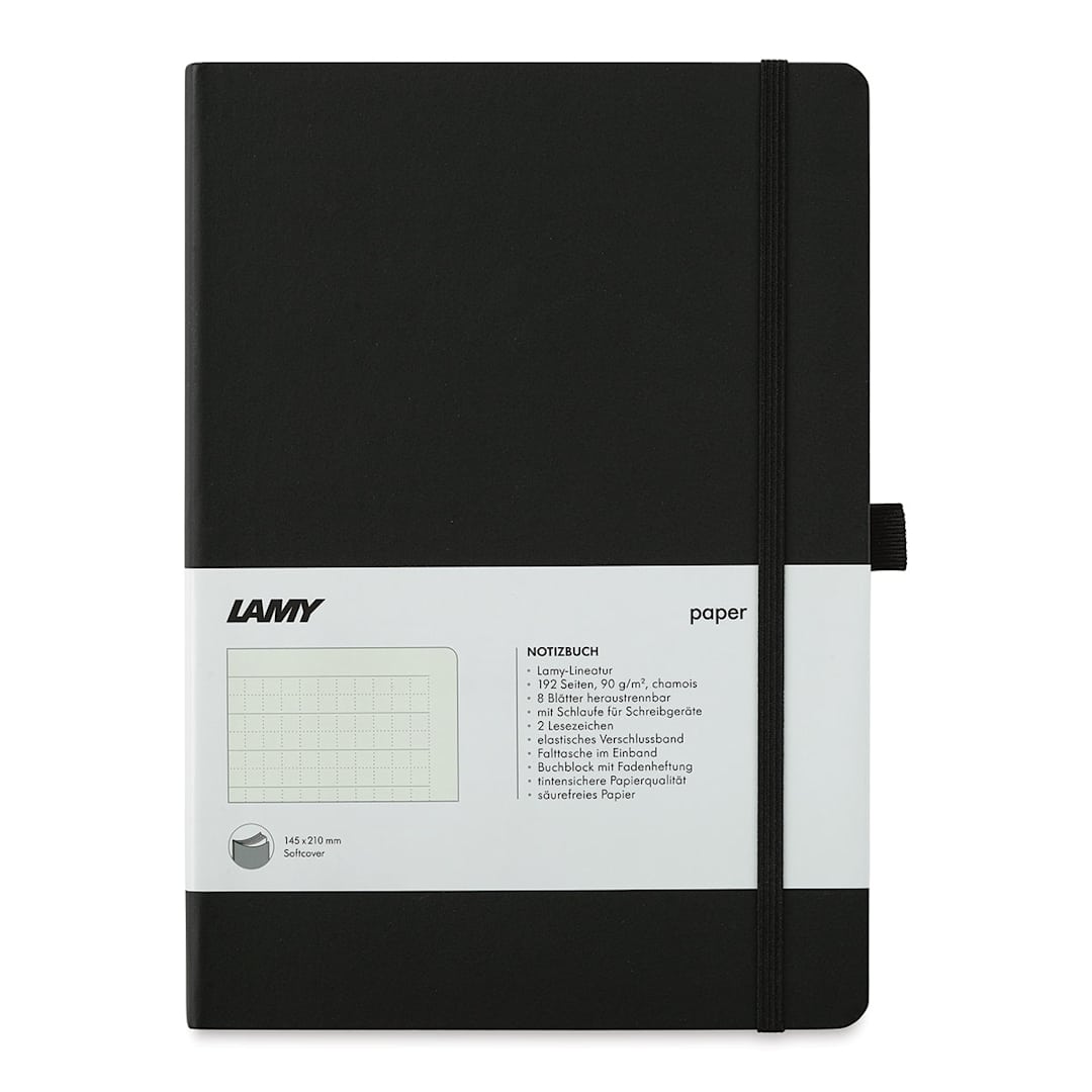 Open in modal - Lamy Softcover Notebook - Charcoal, Dot-Grid-Rule, 8-1/4" x 5-3/4" (front cover)