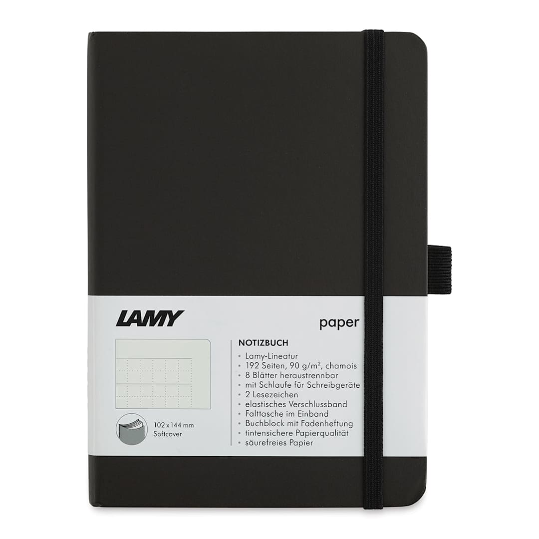 Open in modal - Lamy Softcover Notebook - Charcoal, Dot-Grid-Rule, 5-3/4" x 4-1/8" (front cover)