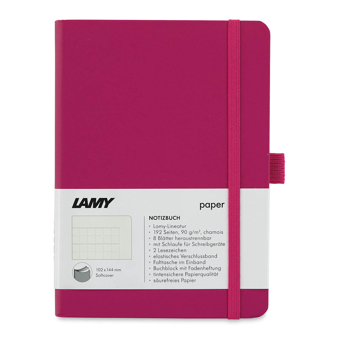 Open in modal - Lamy Softcover Notebook - Pink, Dot-Grid-Rule, 8-1/4" x 5-3/4" (front cover)