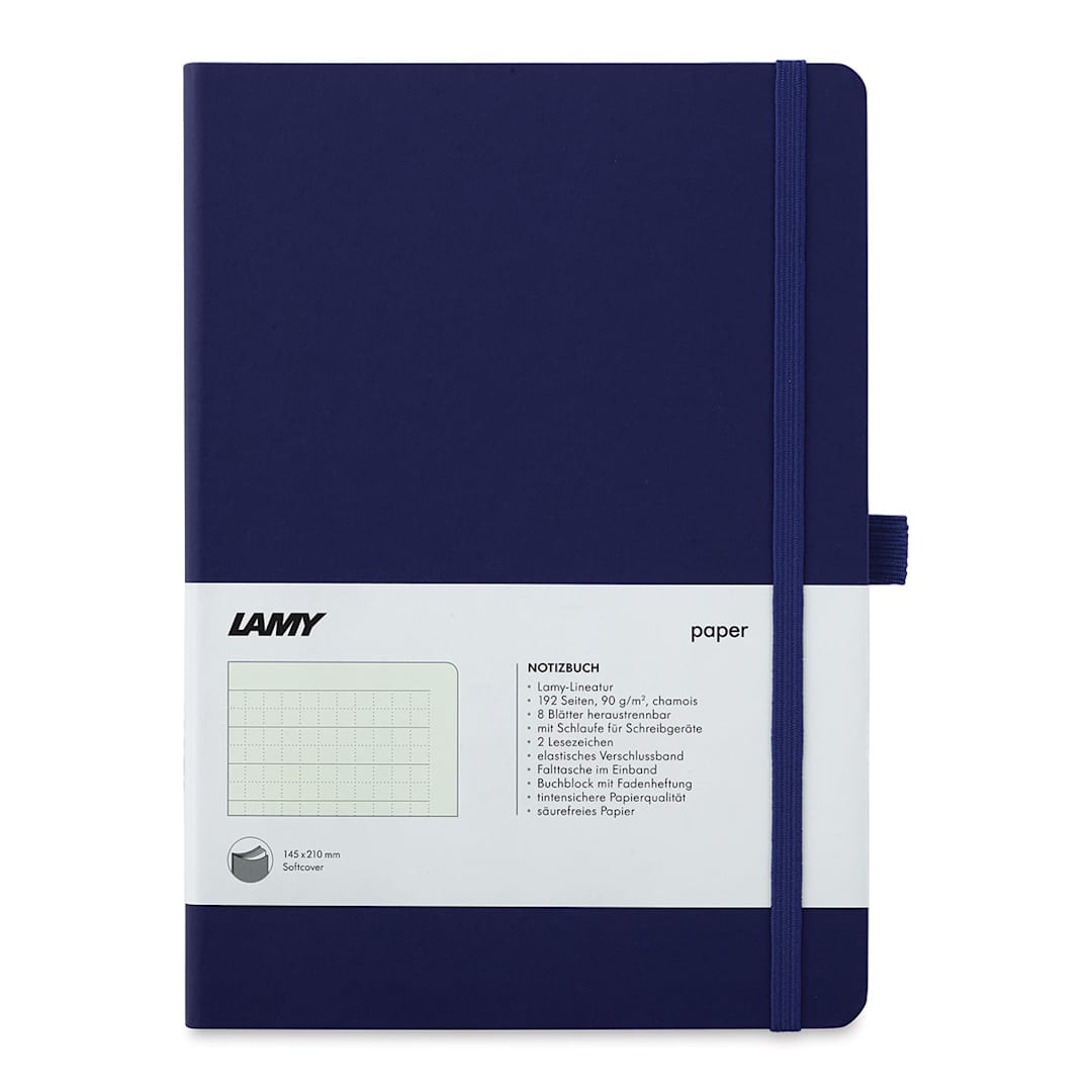 Open in modal - Lamy Softcover Notebook - Blue, Dot-Grid-Rule, 8-1/4" x 5-3/4" (front cover)