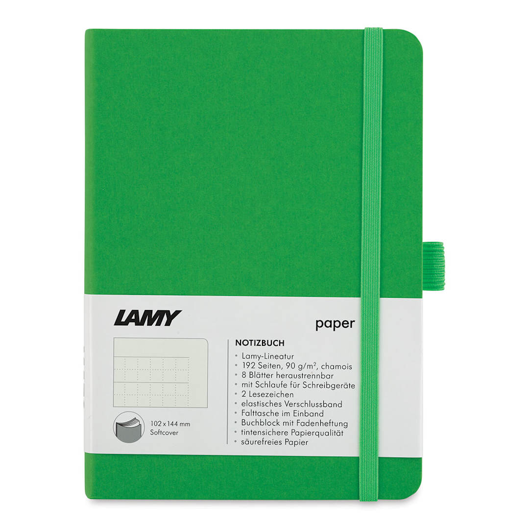 Open in modal - Lamy Softcover Notebook - Green, Dot-Grid-Rule, 5-3/4" x 4-1/8" (front cover)