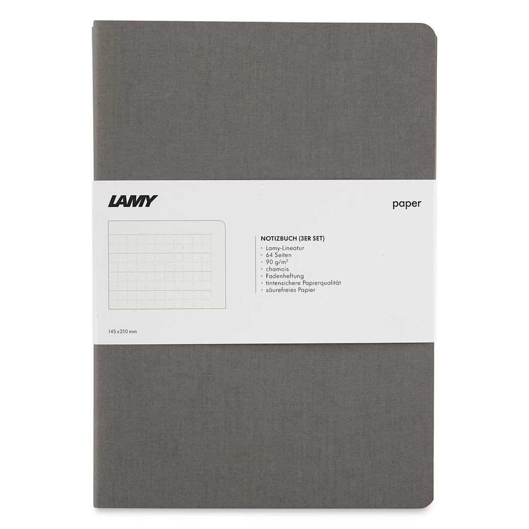 Open in modal - Lamy Booklets - Grey, 21 cm x 14.5 cm, Pkg of 3 (front of book)