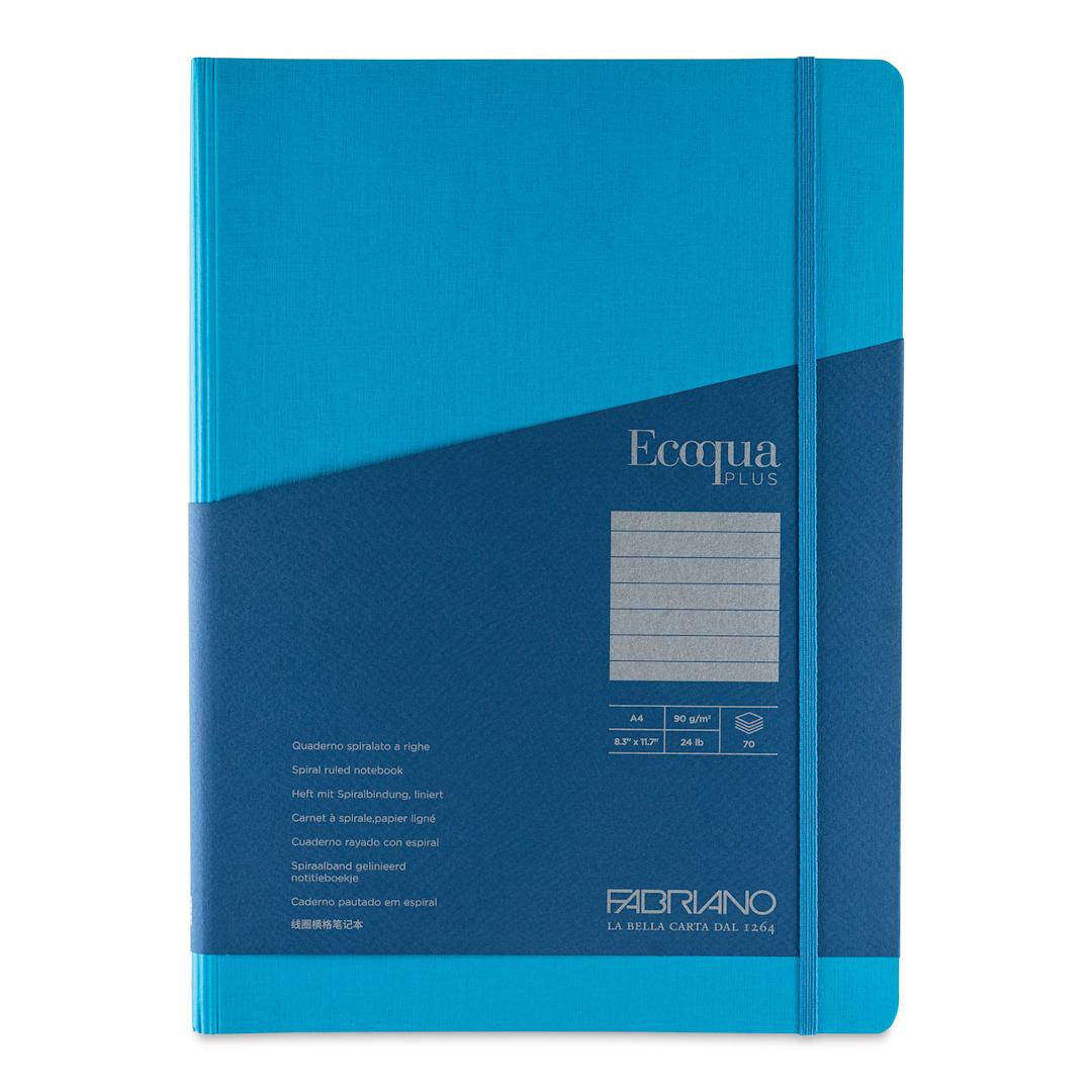 Open in modal - Fabriano Ecoqua Plus Hidden Spiral-Bound Notebook - Turquoise, 11-7/10" x 8-1/4", Ruled, back cover