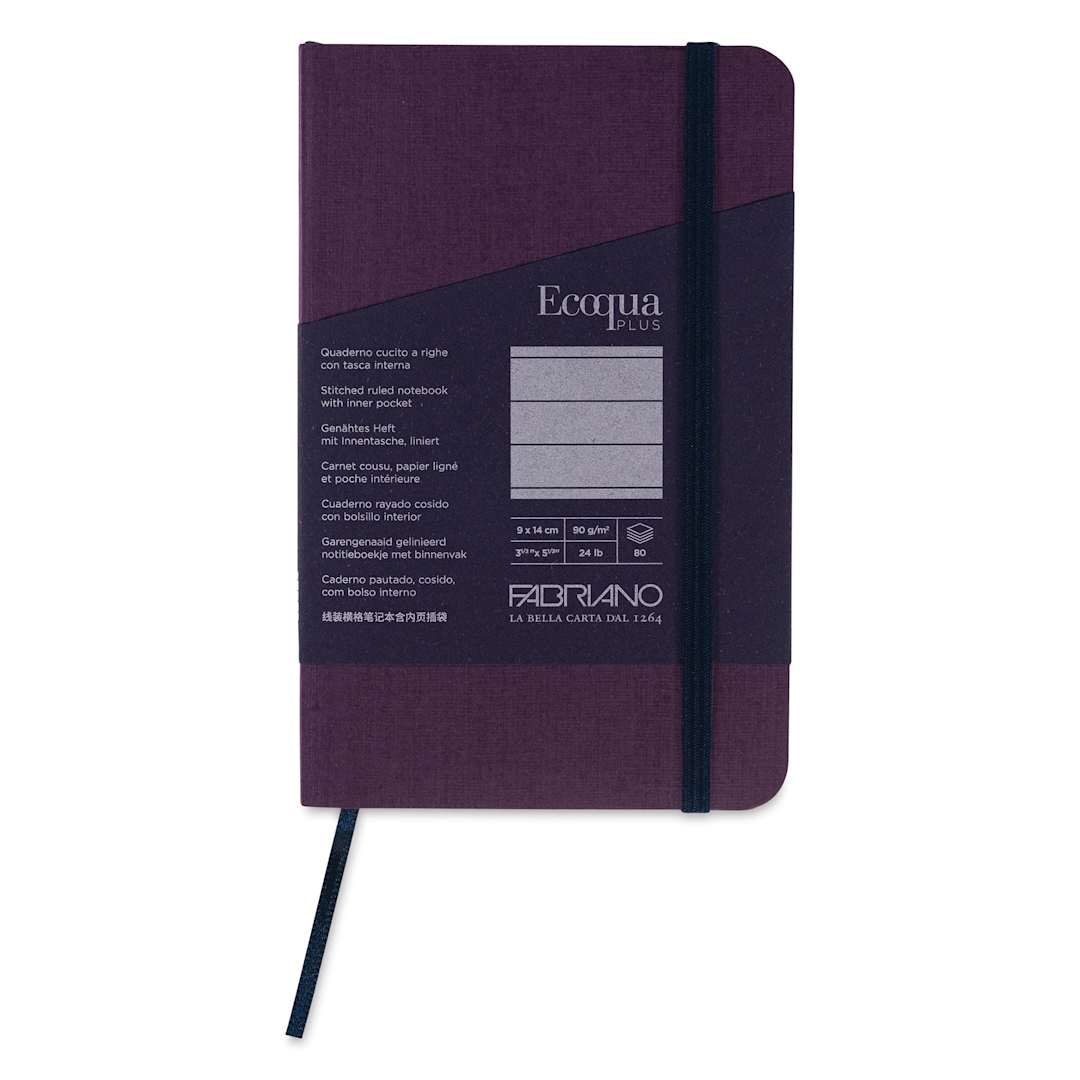 Open in modal - Fabriano EcoQua Plus Stitch-Bound Notebook - Wine, 3-1/2" x 5-1/2", Lined, front cover