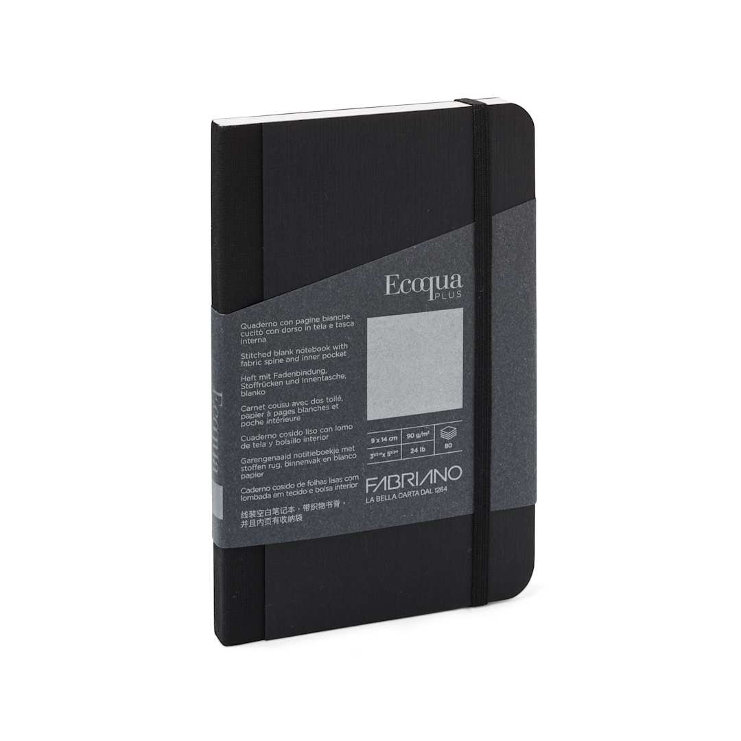 Open in modal - Fabriano Ecoqua Plus Fabric Blank A5 Notebook, 80 Sheets, Black
