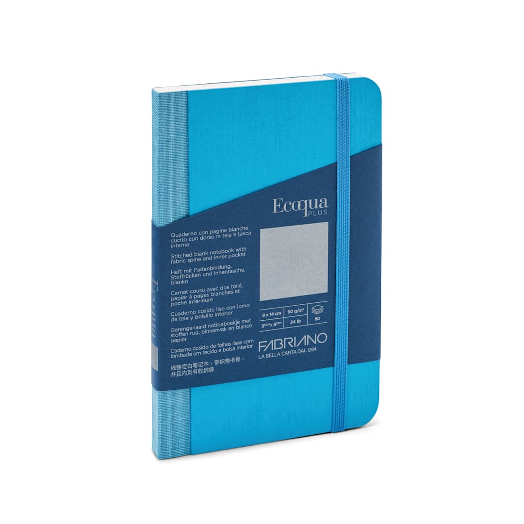 Open in modal - Fabriano Ecoqua Plus Fabric Blank A5 Notebook, 80 Sheets, Turquoise