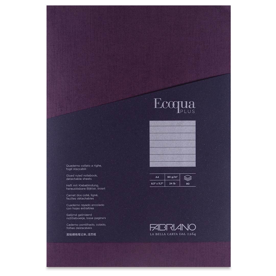 Open in modal - Fabriano Ecoqua Plus Glue-Bound Notebook - Wine, 8-1/4" x 11-7/10", Lined, front cover