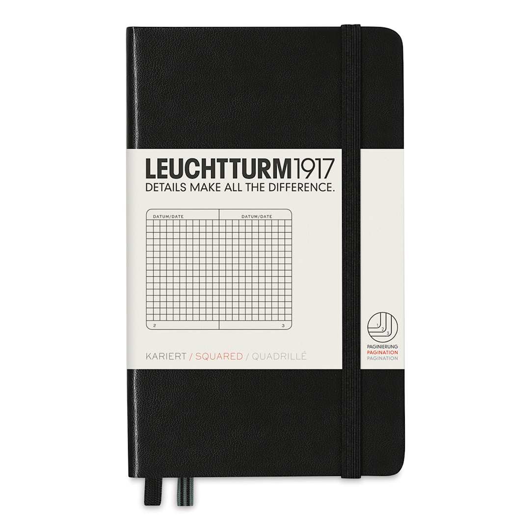 Open in modal - Leuchtturm1917 Squared Hardbound Notebook - Black, 3-1/2" x 6"
