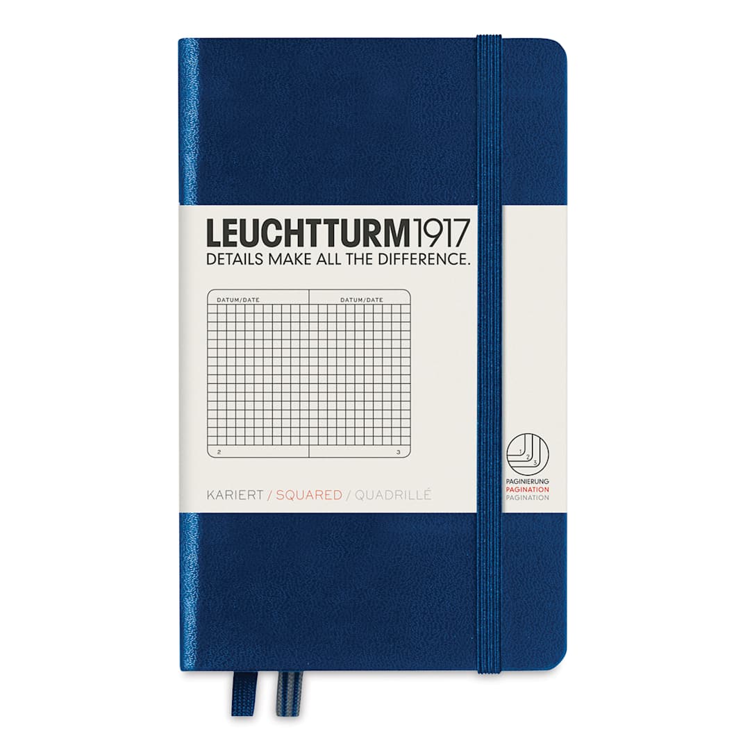 Open in modal - Leuchtturm1917 Squared Hardbound Notebook - Navy, 3-1/2" x 6"