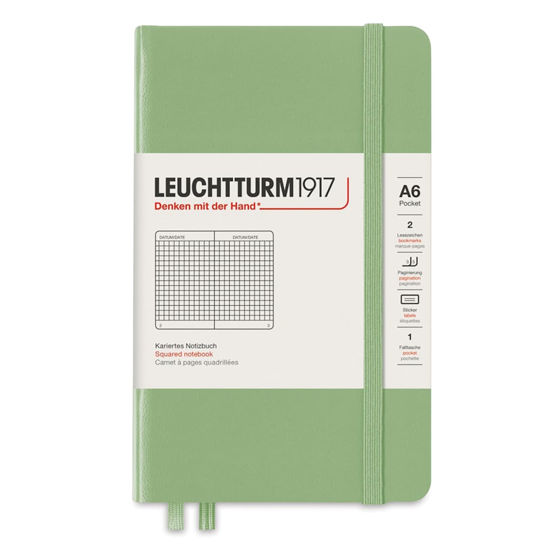 Open in modal - Leuchtturm1917 Squared Hardbound Notebook - Sage, 3-1/2" x 6"