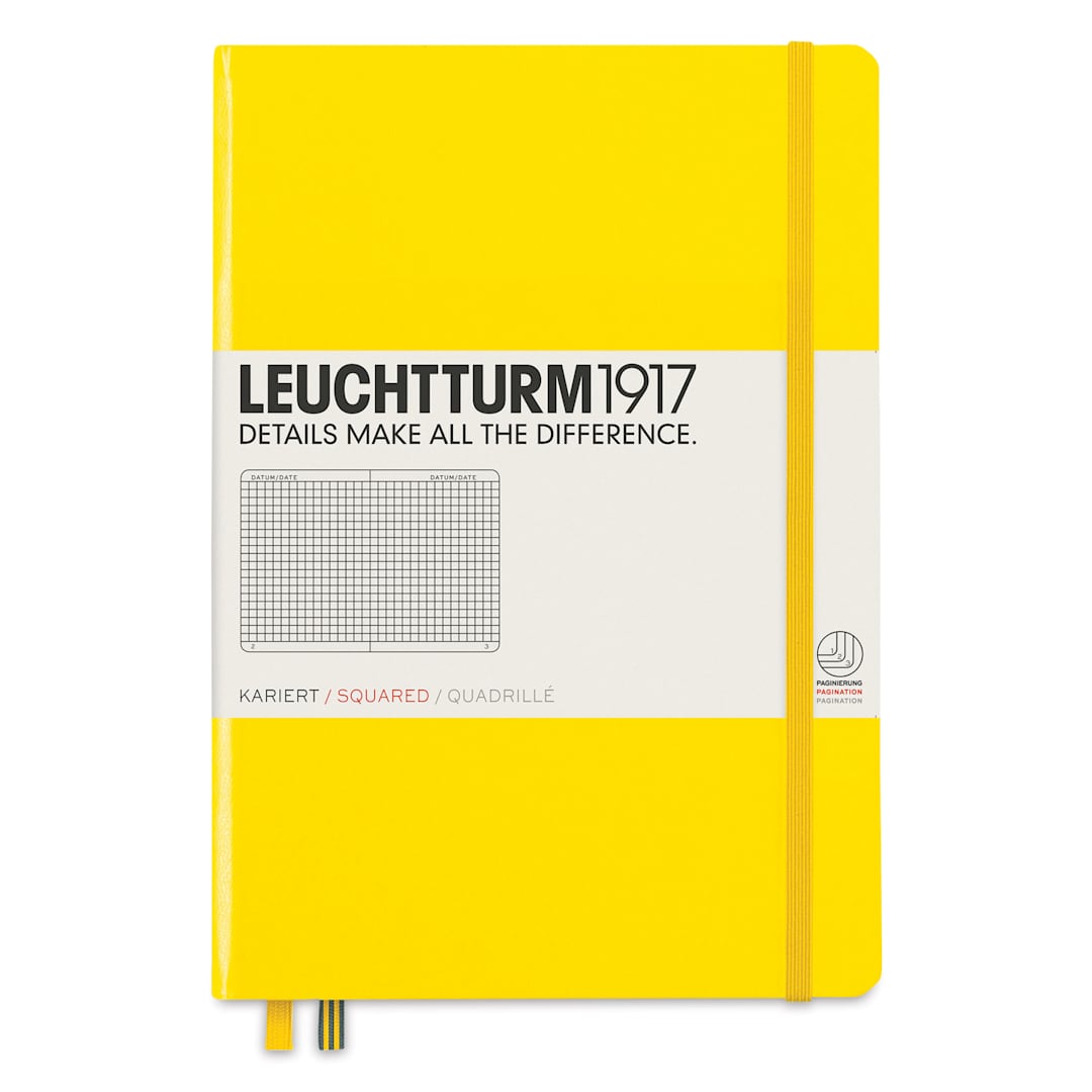Open in modal - Leuchtturm1917 Squared Hardbound Notebook - Lemon, 5-3/4" x 8-1/4"