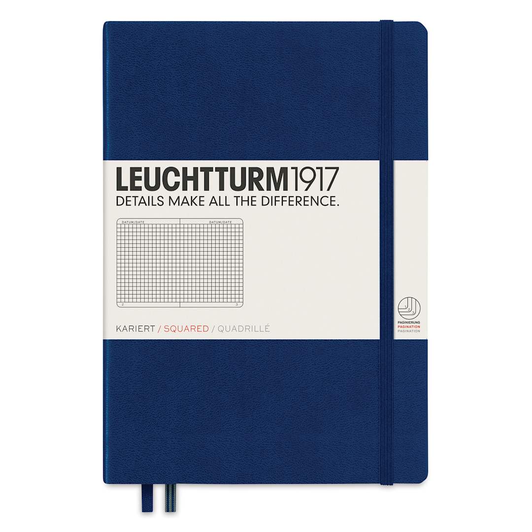 Open in modal - Leuchtturm1917 Squared Hardbound Notebook - Navy, 5-3/4" x 8-1/4"