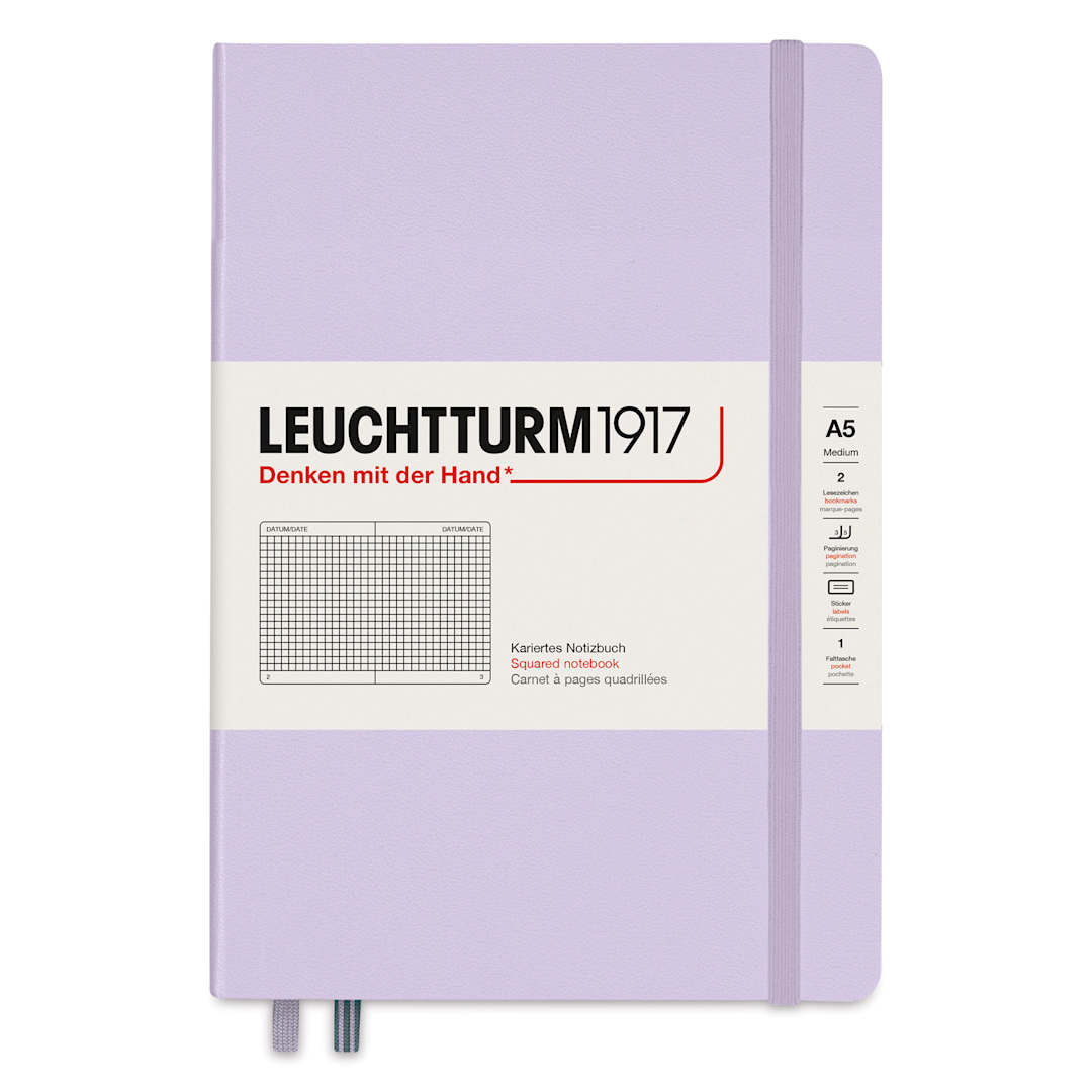 Open in modal - Leuchtturm1917 Squared Hardbound Notebook - Lilac, 5-3/4" x 8-1/4"
