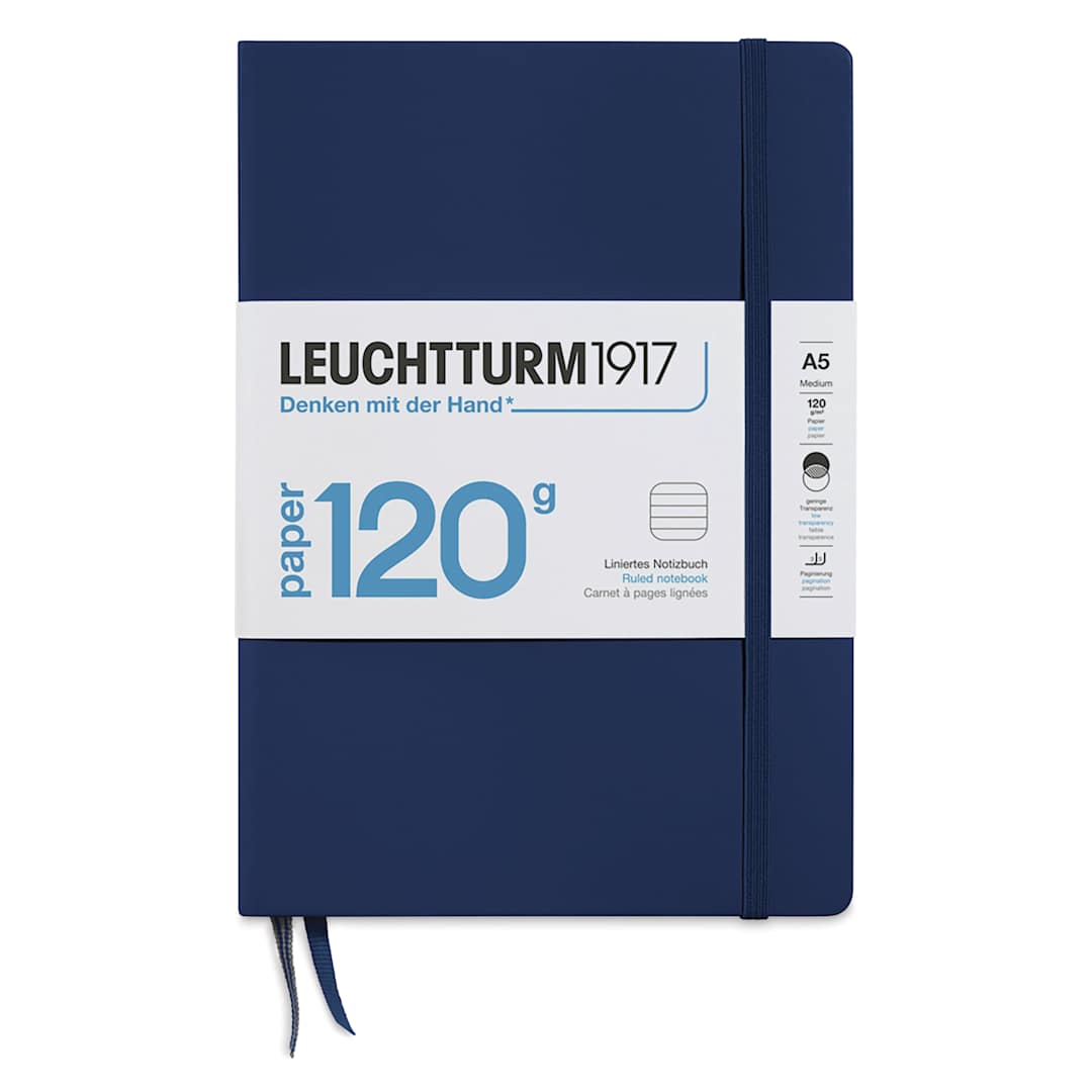 Open in modal - Leuchtturm1917 Edition 120G Notebook - Navy, 5-3/4" x 8-1/4", Ruled