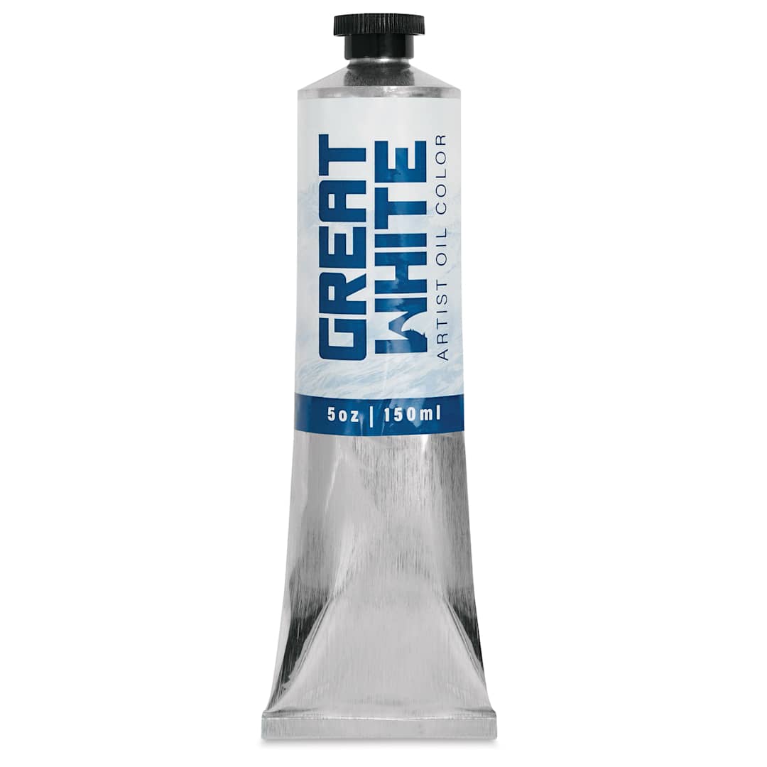 Open in modal - Great White Artist Oil Paint - White, 150 ml Tube front