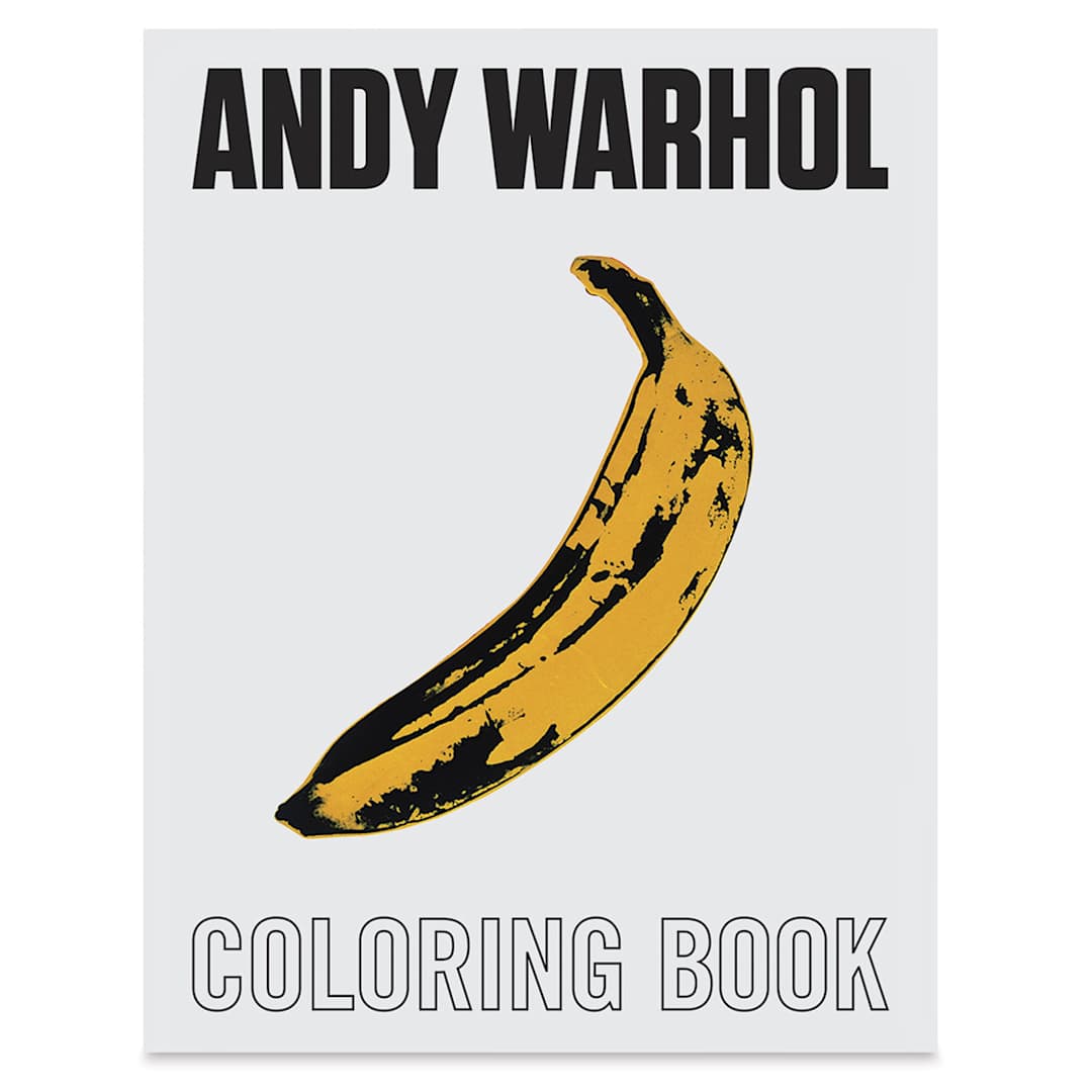 Open in modal - Andy Warhol Coloring Book - Front cover of book showing banana