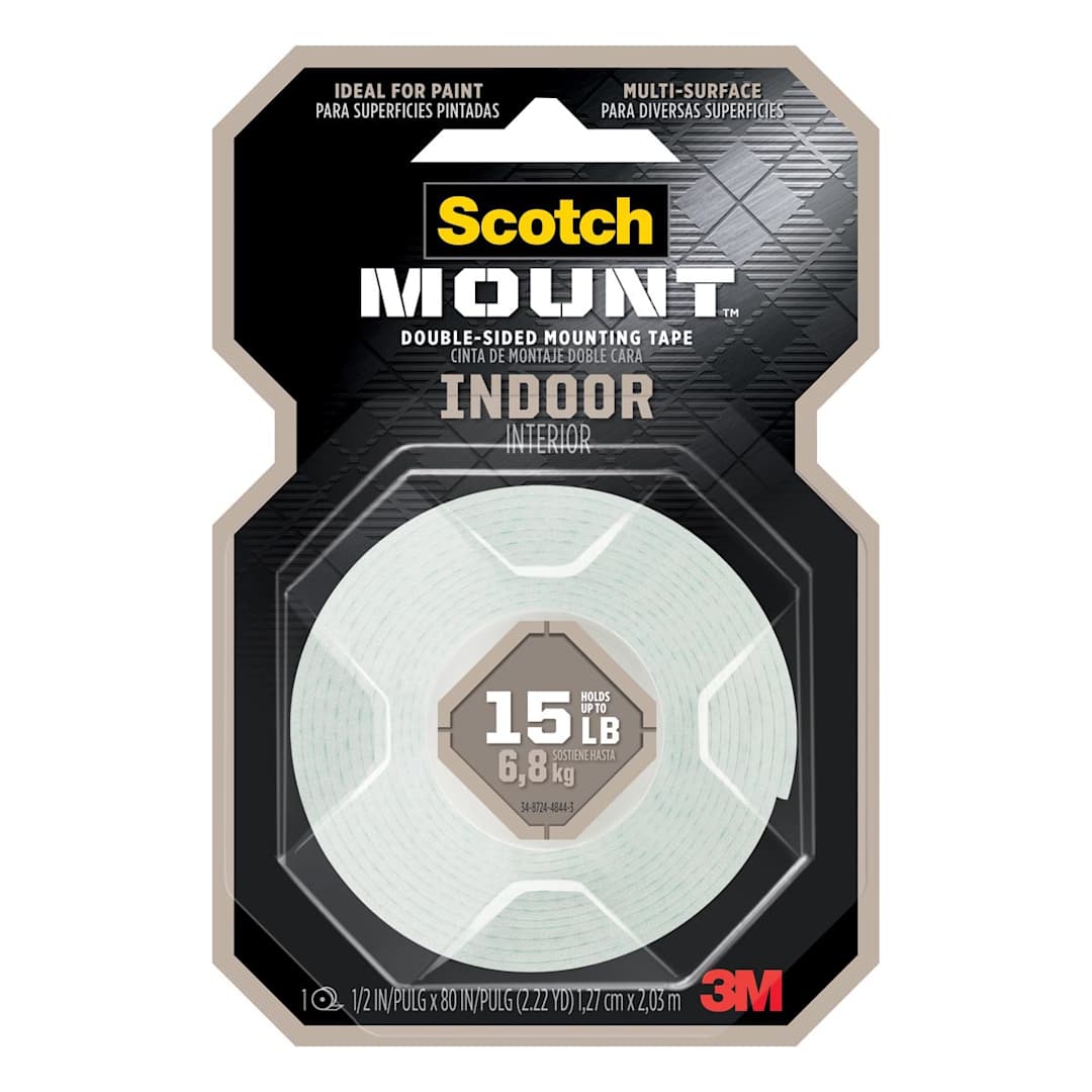 Open in modal - Scotch Indoor Double-Sided Mounting Tape 1/2" x 80" Roll