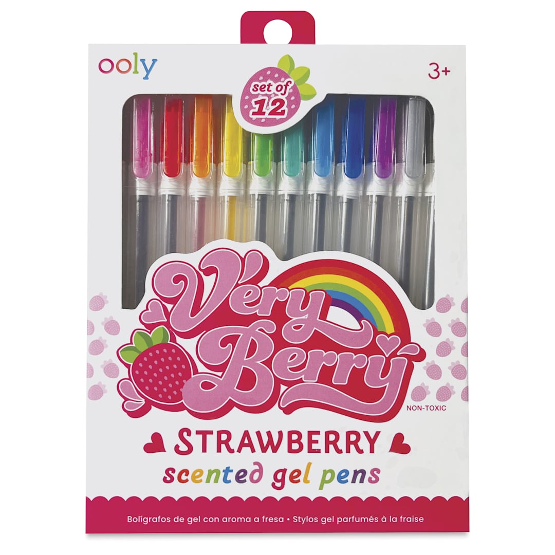 Open in modal - Ooly Very Berry Strawberry Scented Gel Pens, front of package