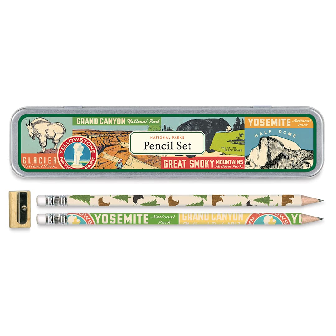 Open in modal - Cavallini National Parks Pencil Set (two pencils, sharpener and tin)