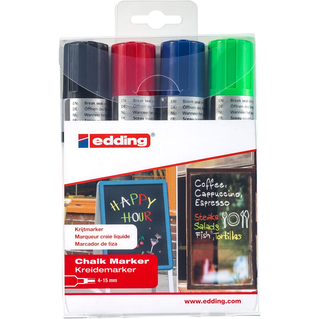 Open in modal - edding Chalk Marker Set 4-Marker Set