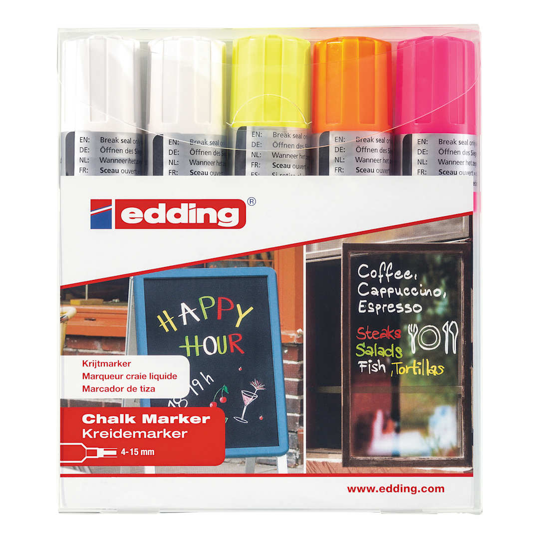 Open in modal - edding Chalk Marker Set 5-Marker Set