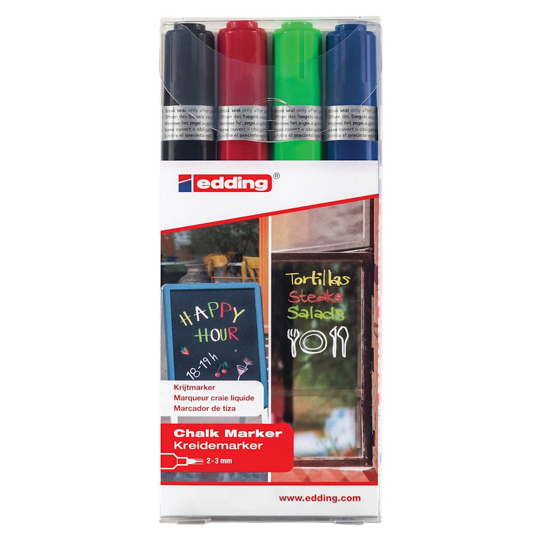 Open in modal - edding Chalk Marker Set 4-Marker Set