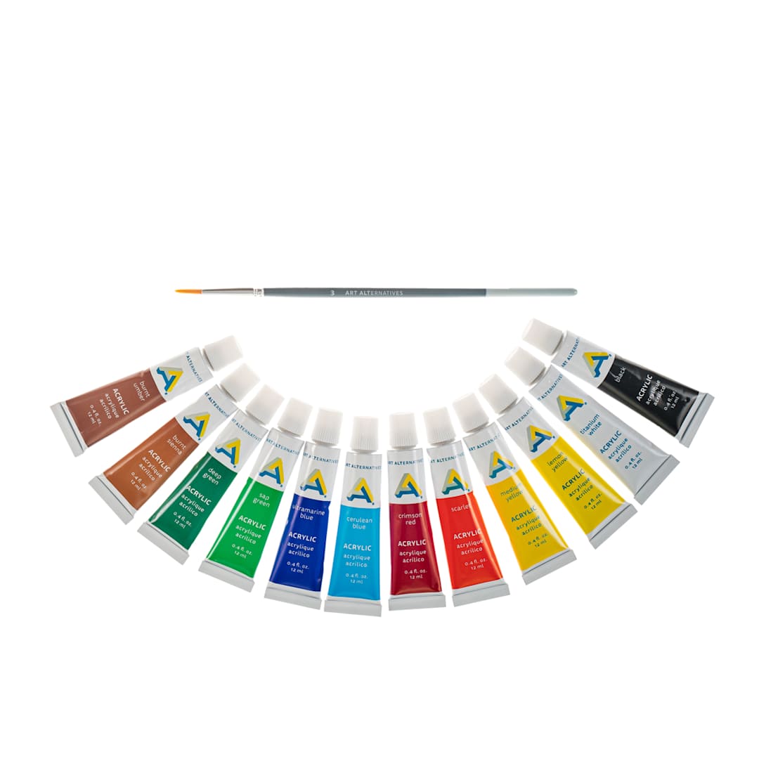Open in modal - Economy Acrylic Paint Sets 12-Color Set - 12ml Tubes