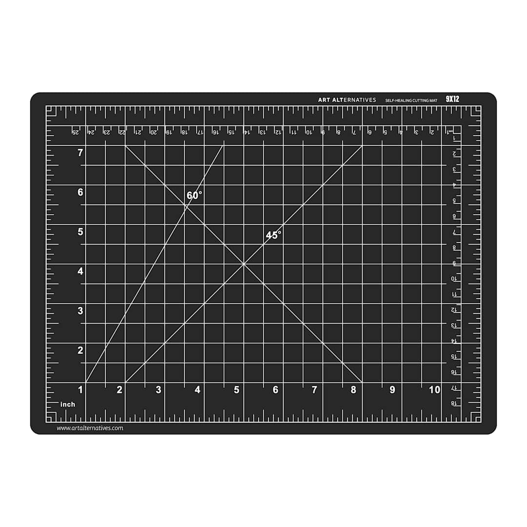Open in modal - Art Alternatives Self-Healing Cutting Mat, Green/Black, 9" x 12"