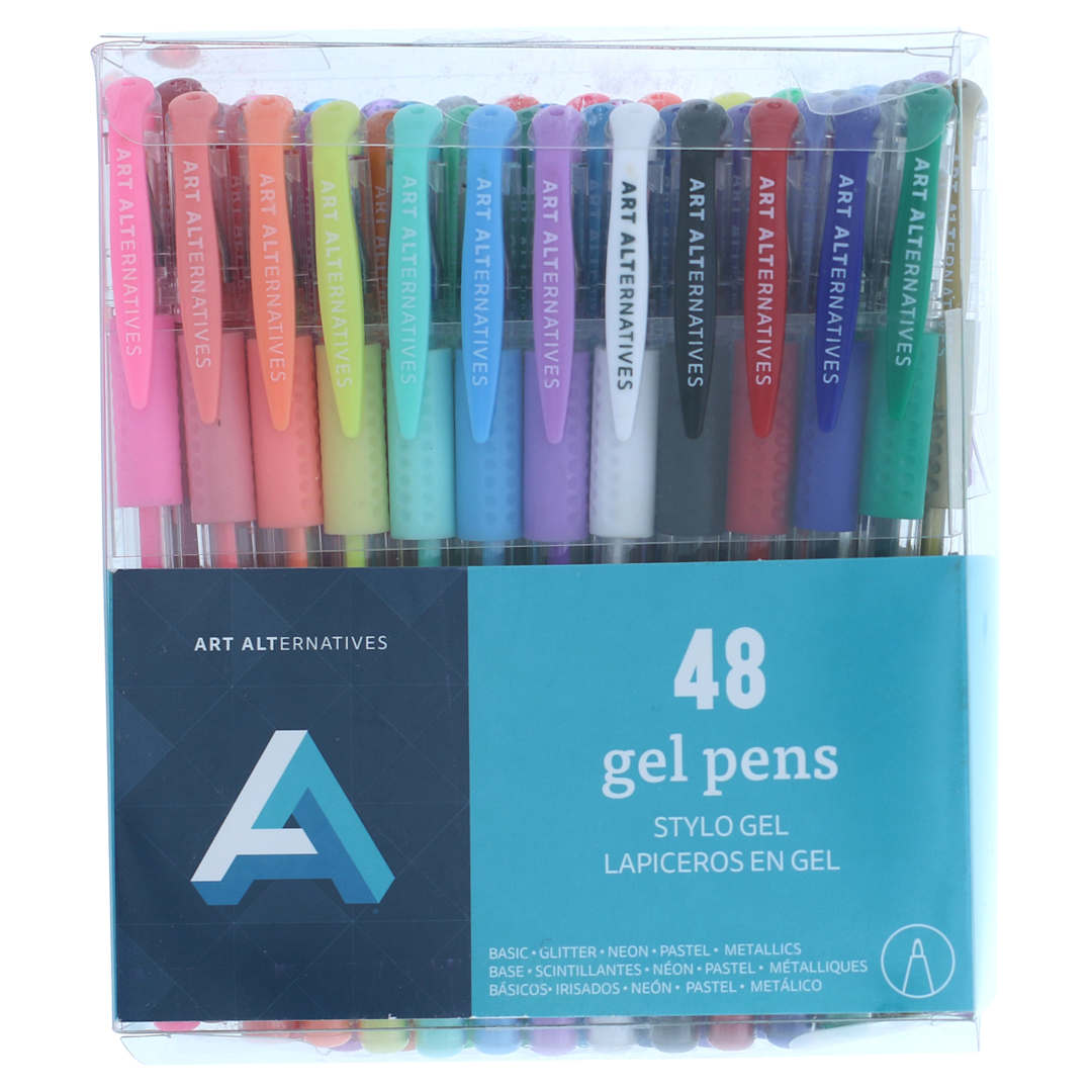 Open in modal - Gel Pen Set 48-Color Basic, Glitter, Neon, Pastel & Metallic Set