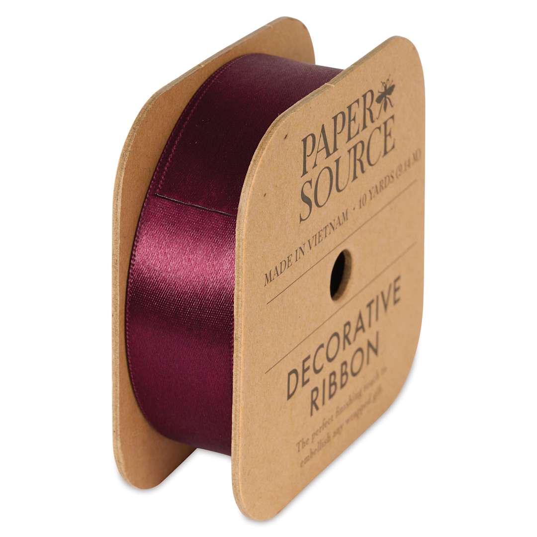 Open in modal - Paper Source Satin Ribbon - Raisin, 1" x 10 yds