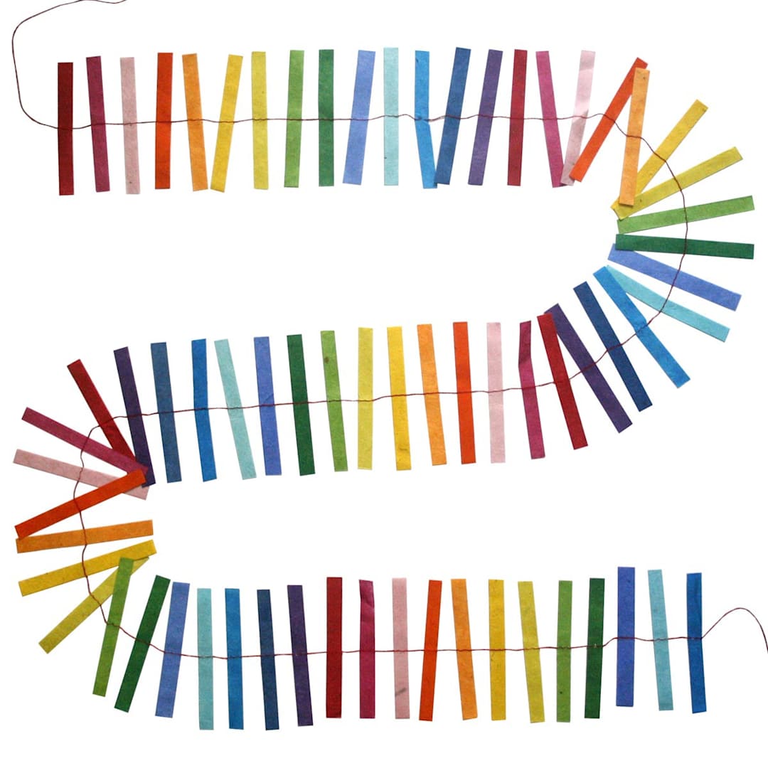 Open in modal - Handmade Garlands Rainbow Confetti - 4.9 ft.