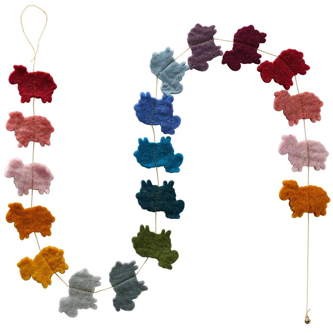 Open in modal - Handmade Garlands Felt Sheep - 4.9 ft.