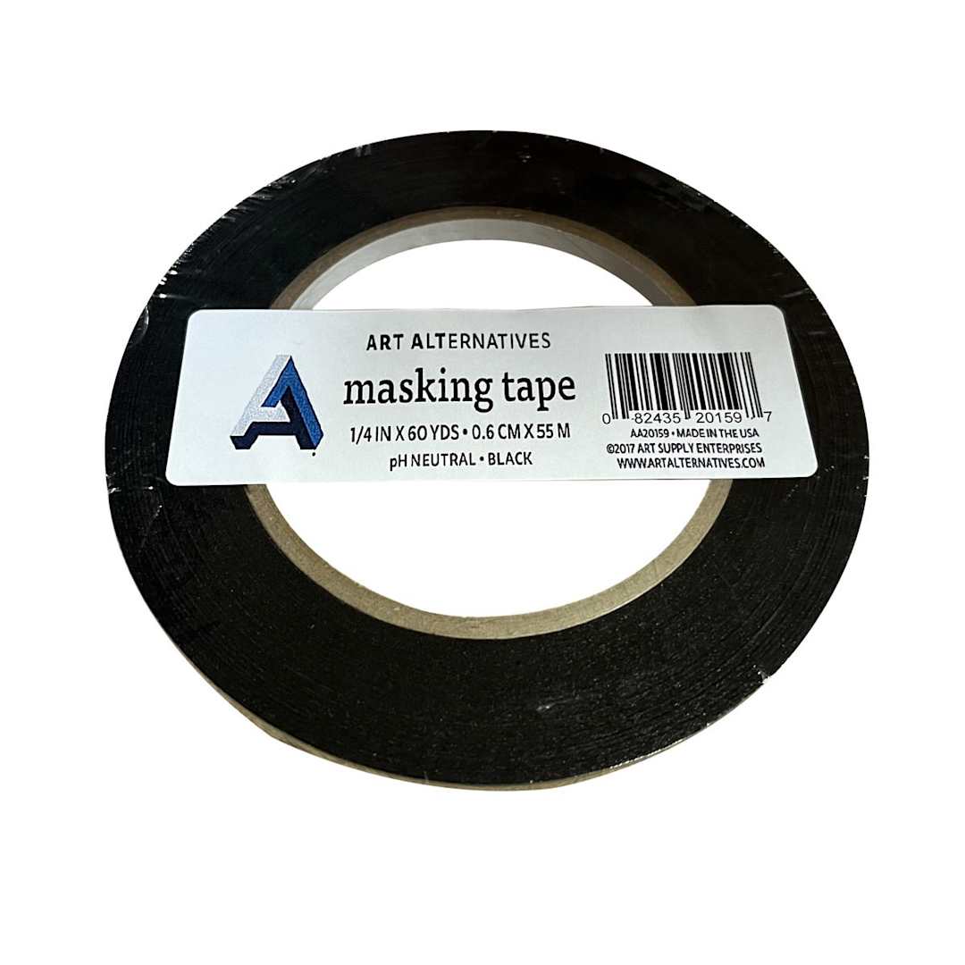 Open in modal - pH Neutral Black Masking Tape 1/4" x 60 yds. Roll - 3" Core