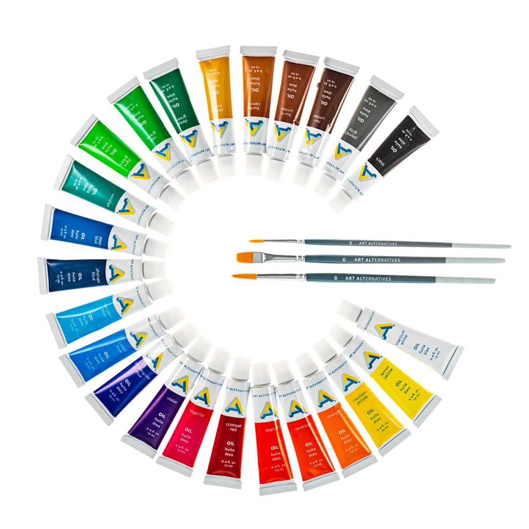 Open in modal - Economy Oil Paint Sets 24-Color Set - 12ml Tubes