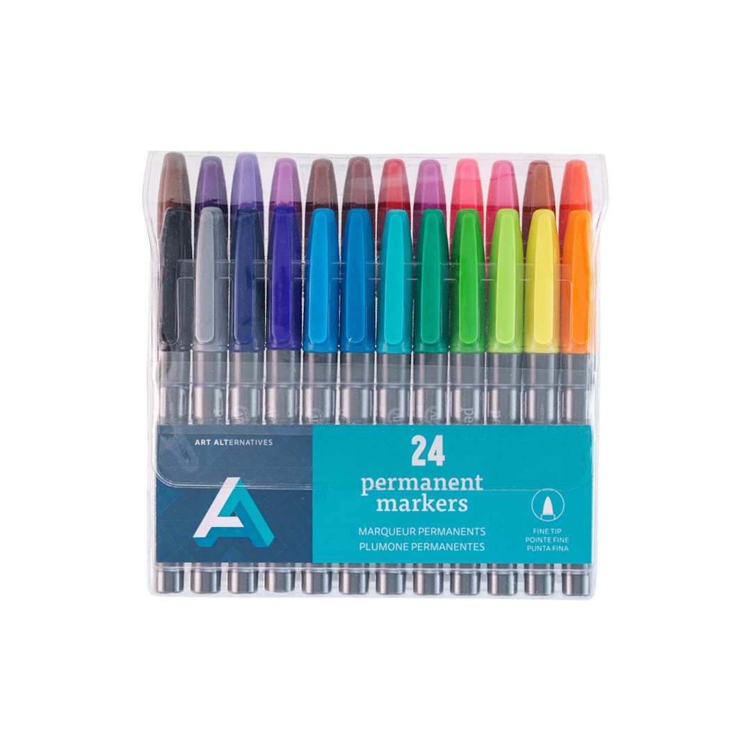 Open in modal - Permanent Marker Set 24-Color Fine Tip Set