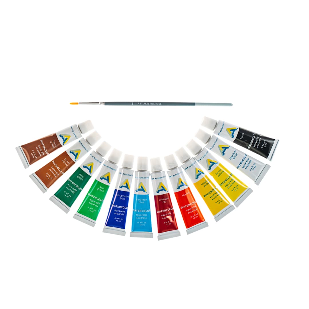 Open in modal - Art Alternatives Economy Watercolor Paint Set, 12ml Tubes, 12-Color Set