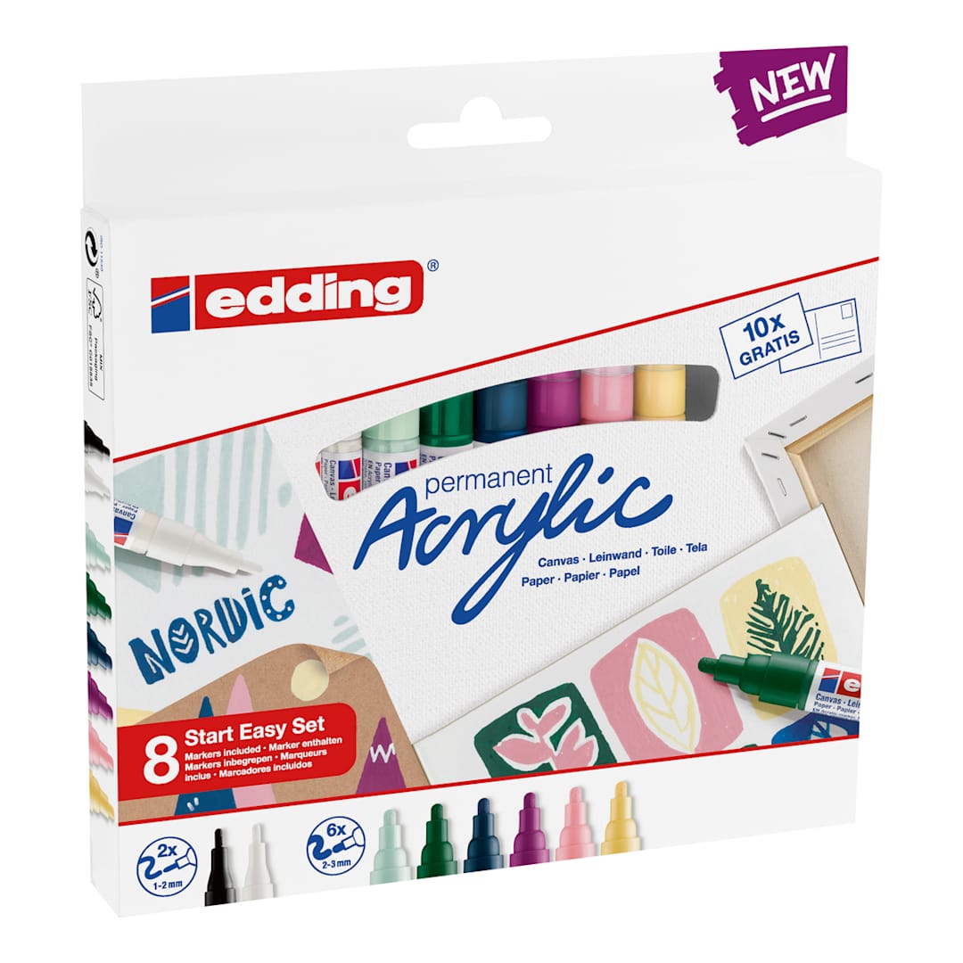 Open in modal - Acrylic Marker Starter Set 8-Marker Nordic Colors Set