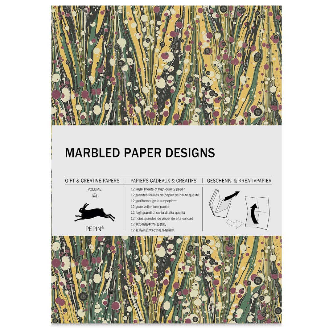 Open in modal - Pepin Press Creative Paper Book - Marbled Designs, front of packaging