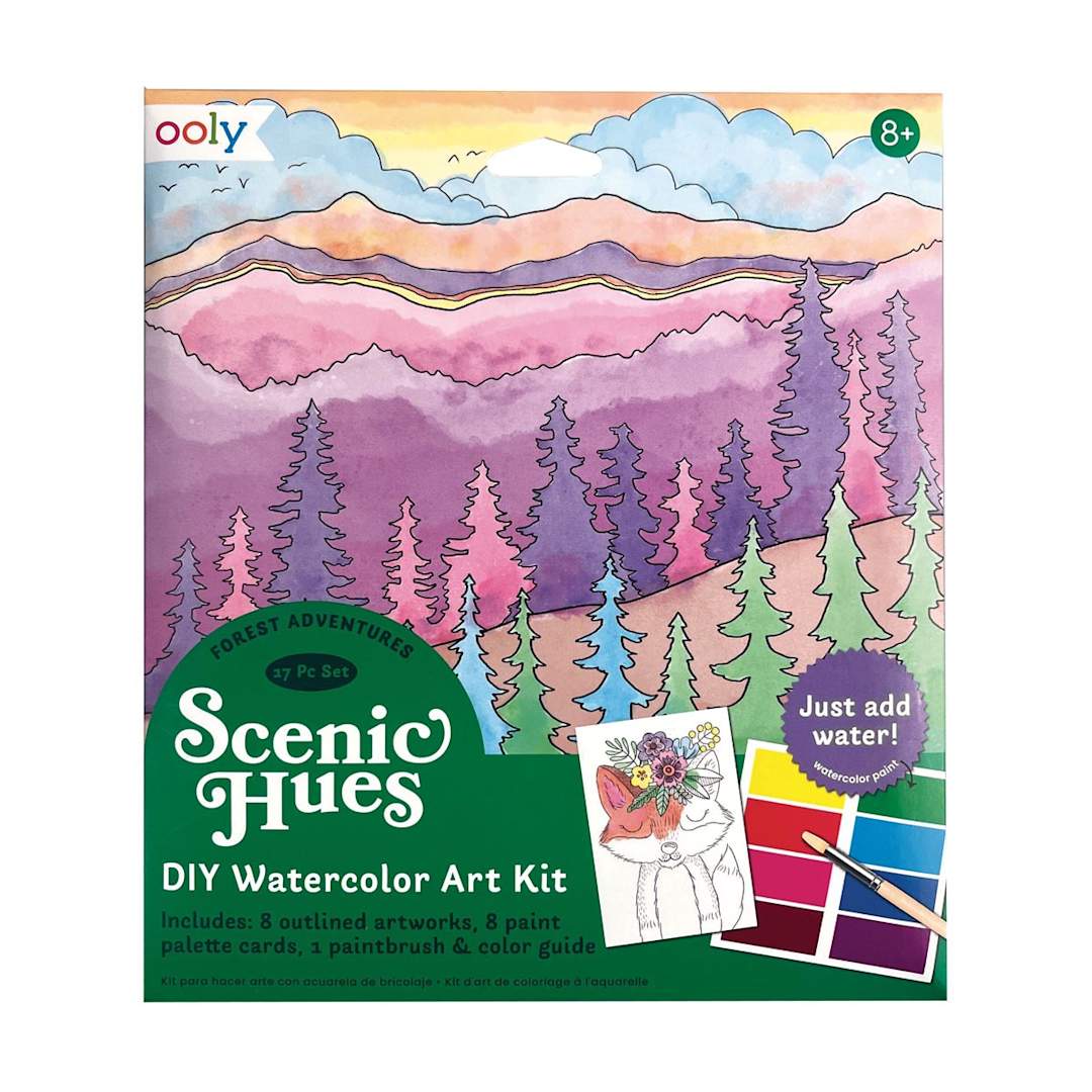 Open in modal - Scenic Hues DIY Watercolor Art Kits Forest Adventures
