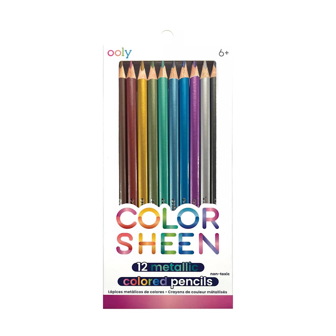 Open in modal - Color Sheen Metallic Colored Pencils 12-Color Set