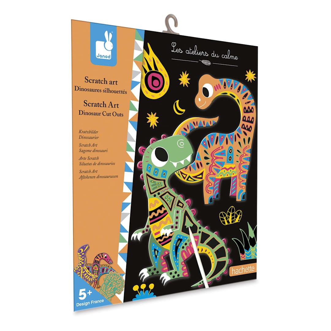 Open in modal - Janod Dinosaur Cut-Outs Scratch Art Kit (packaging)