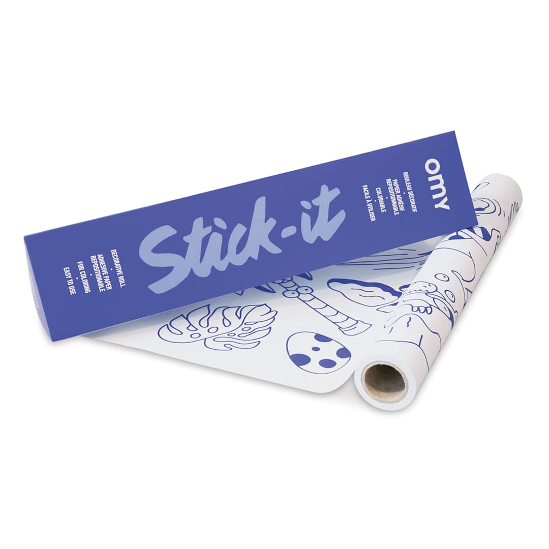 Open in modal - Omy Stick-It Adhesive Dinos Coloring Roll (roll with packaging)