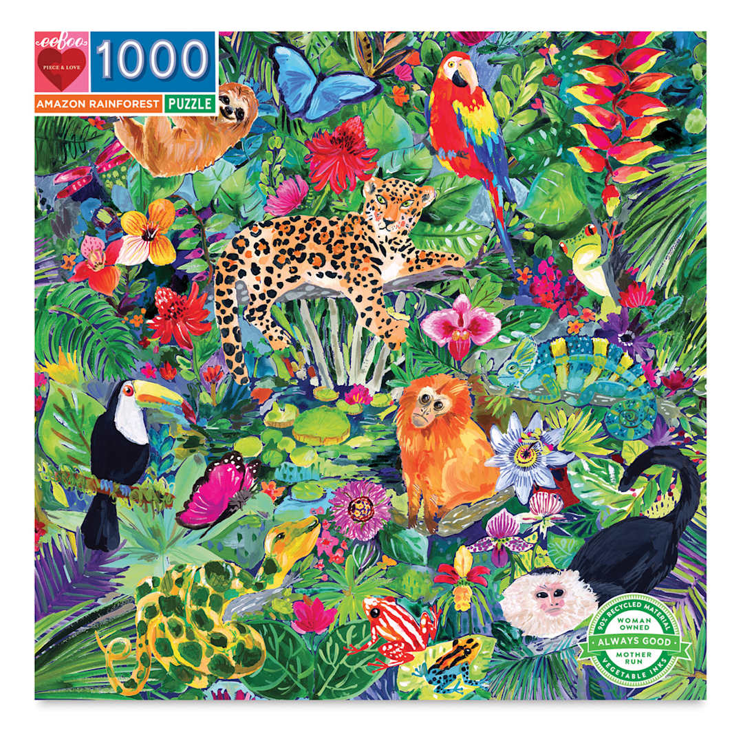 Open in modal - Eeboo Amazon Rainforest 1,000 Piece Puzzle Box