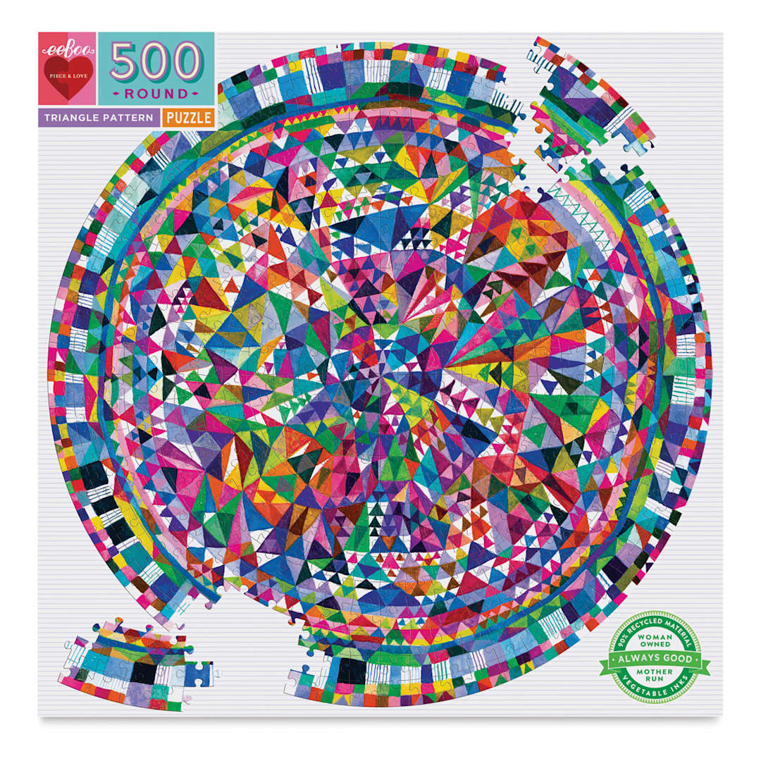 Open in modal - Eeboo Triangle Pattern 500 Piece Puzzle Box
