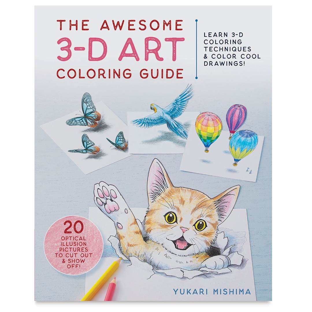 Open in modal - The Awesome 3-D Art Coloring Guide - Book Cover
