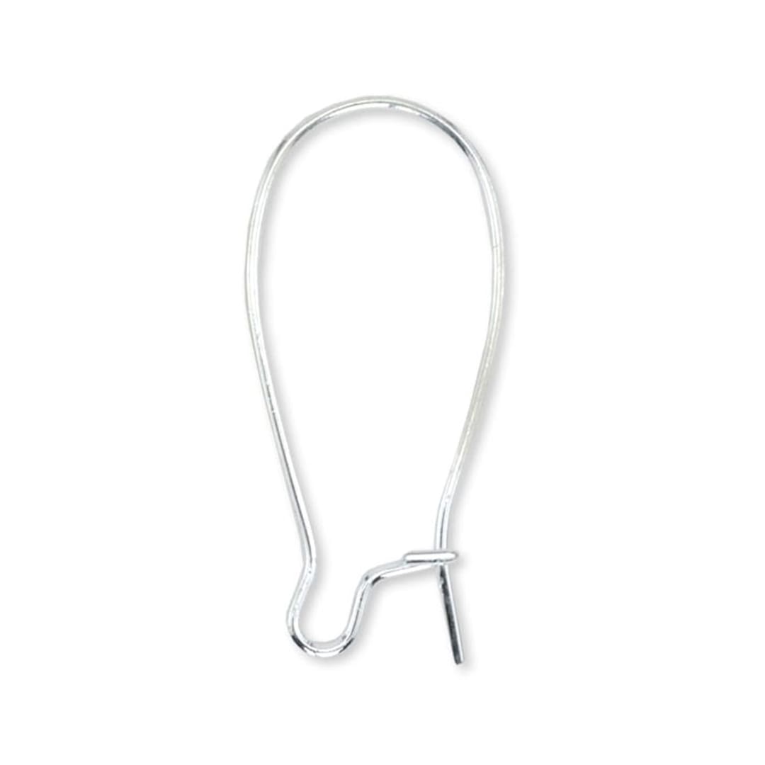 Open in modal - Ear Wires Kidney 25mm   Silver-Plated, 20/Pkg. - Peggable