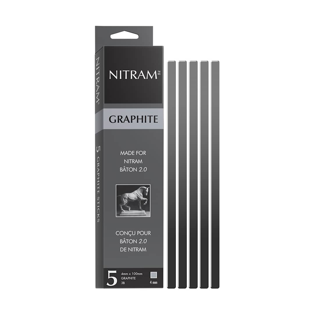 Open in modal - Nitram Baton & Mignonettes (Baton Refills) Graphite Sticks 3B - 4mm, 5/Pkg.