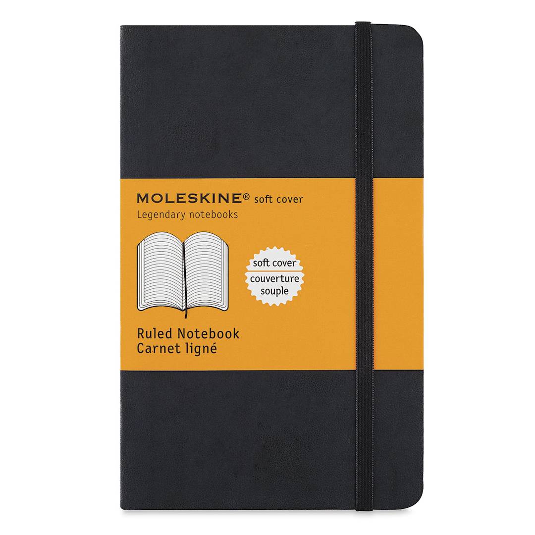 Open in modal - Moleskine Classic Soft Cover Notebook - Black, Ruled, 5-1/2" x 3-1/2"