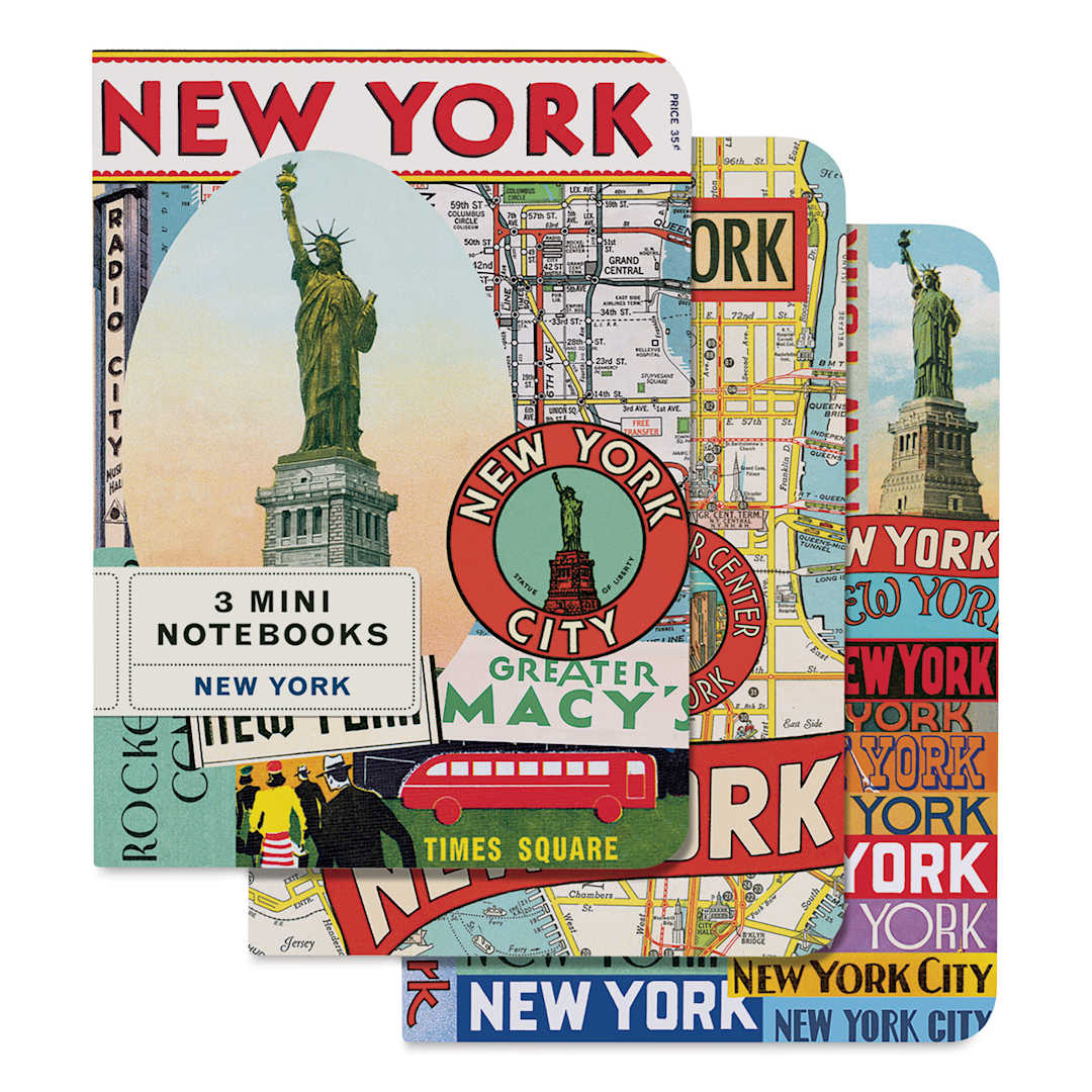 Open in modal - Cavallini New York Mini Notebooks, package of 3
